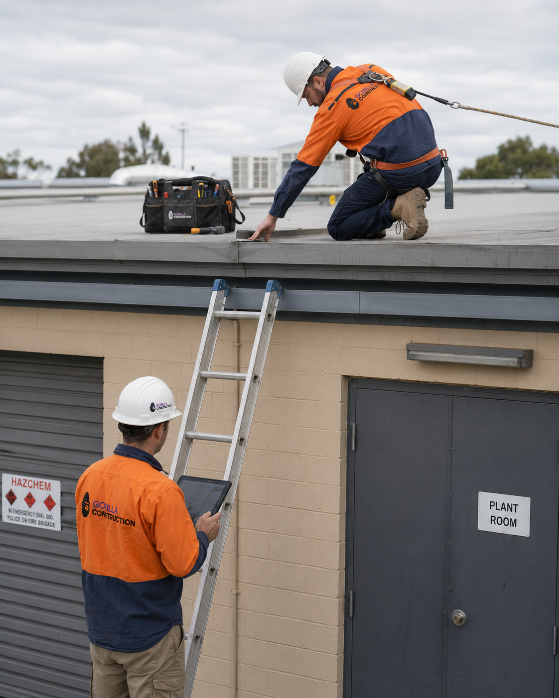 Roof inspection during an insurance repair