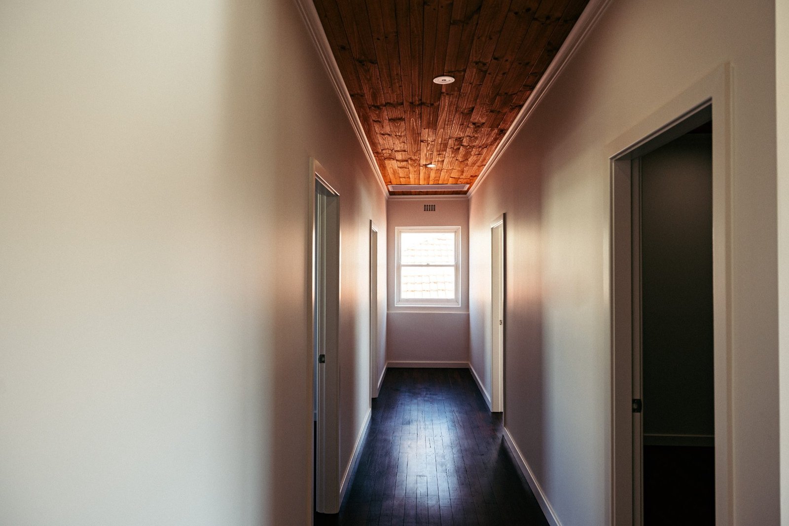 Restored hallway during a structural renovation